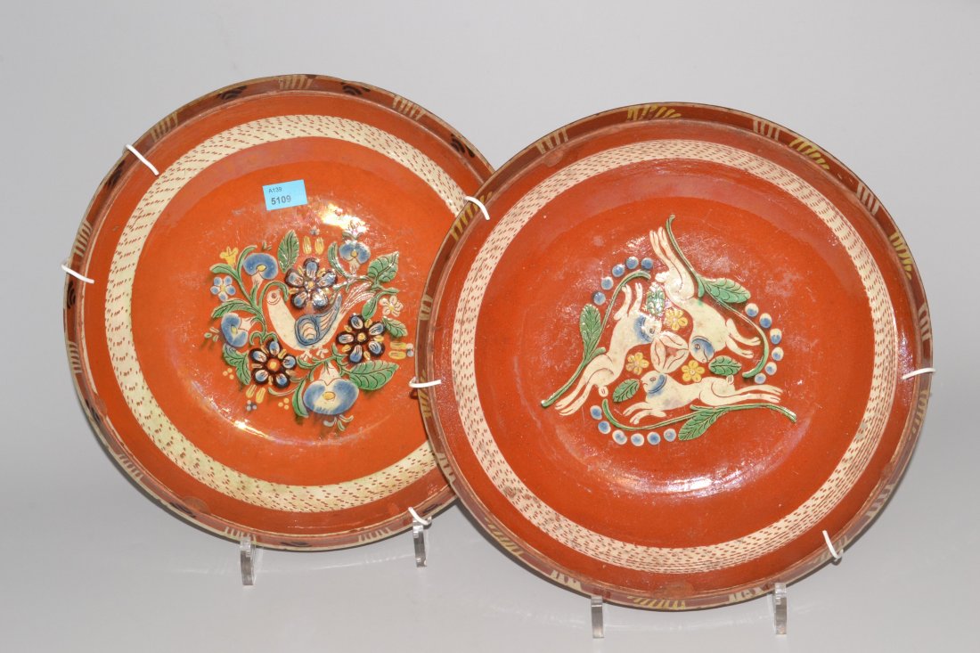 2 Teller, Heimberg Um 1900. Keramik, rotbraun (1 of 1)