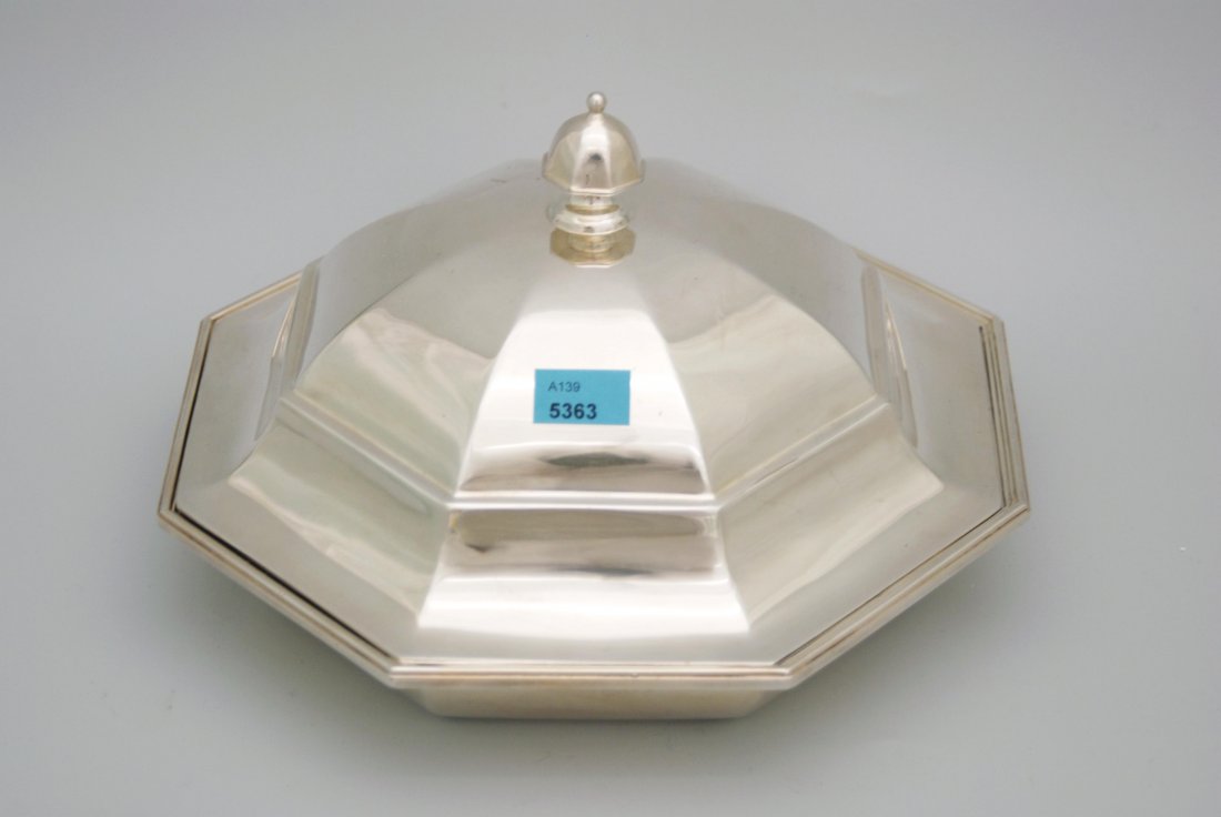 Deckelterrine Sheffield, 20.Jh. Versilbert. Oktogonale, (1 of 1)
