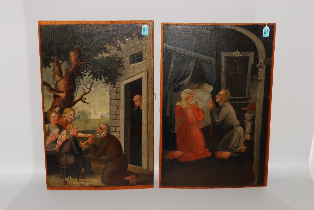 Lot: 2 Schranktürfüllungen Toggenburg, um 1800. Holz, (1 of 1)