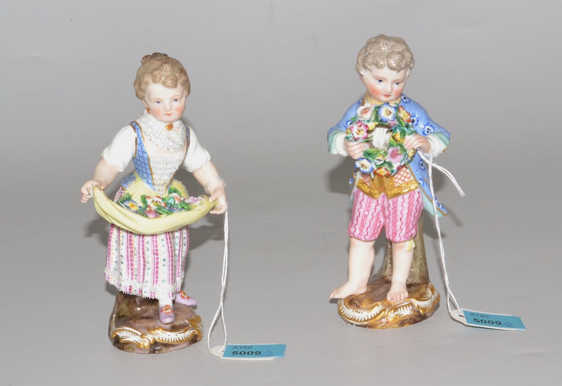 Figurenpaar, Meissen Um 1900. Mädchen und Knabe mit (1 of 1)