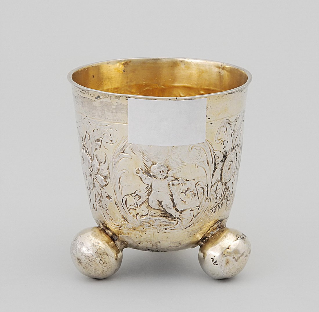 Kleiner Becher Österreich/Ungarn, A.19.Jh. Silber, (1 of 8)