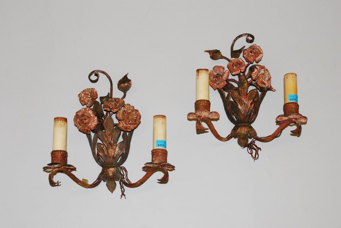 1 Paar kleine Wandappliken Um/Nach 1900. Schmiedeeisen, (1 of 1)