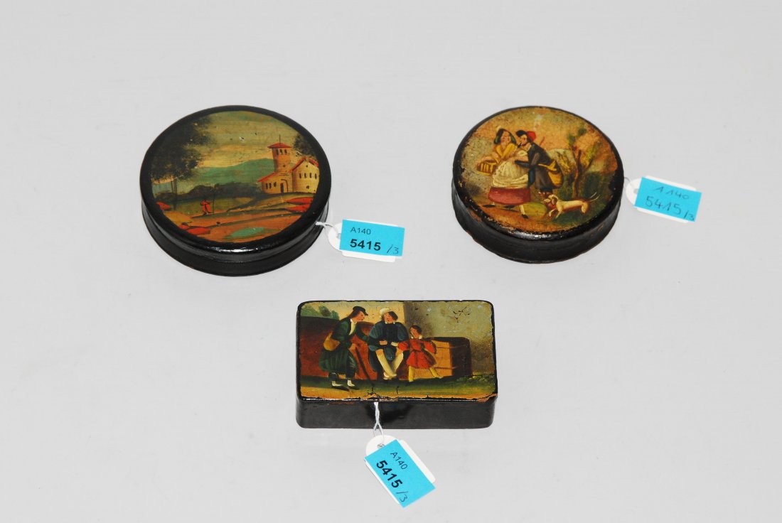Lot: 3 Lackdosen Deutschland, 2.Hälfte 19.Jh. (1 of 1)
