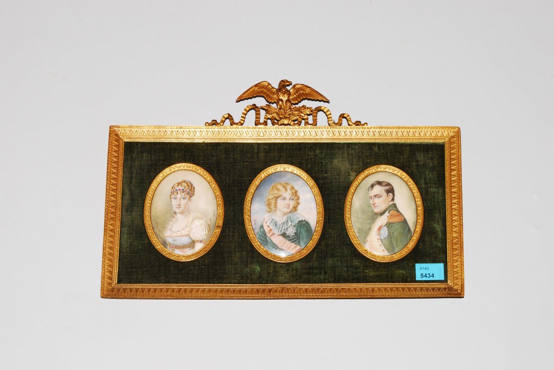 3 Porträtminiaturen 19.Jh. Polychrome Malerei auf (1 of 1)