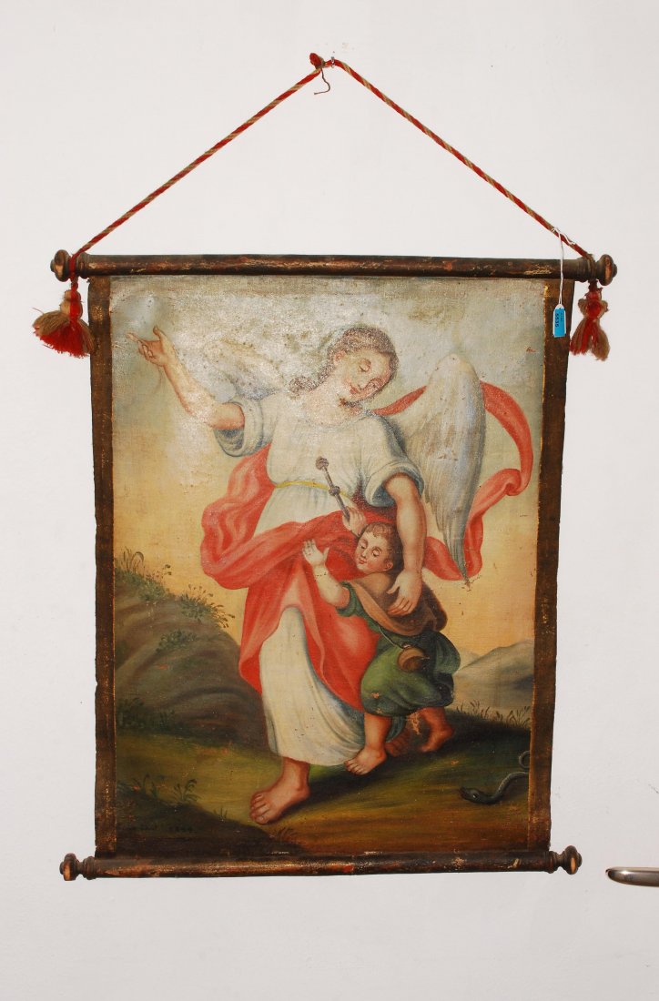 Prozessionsfahne Alpenländisch, um 1800. Öl auf (1 of 1)