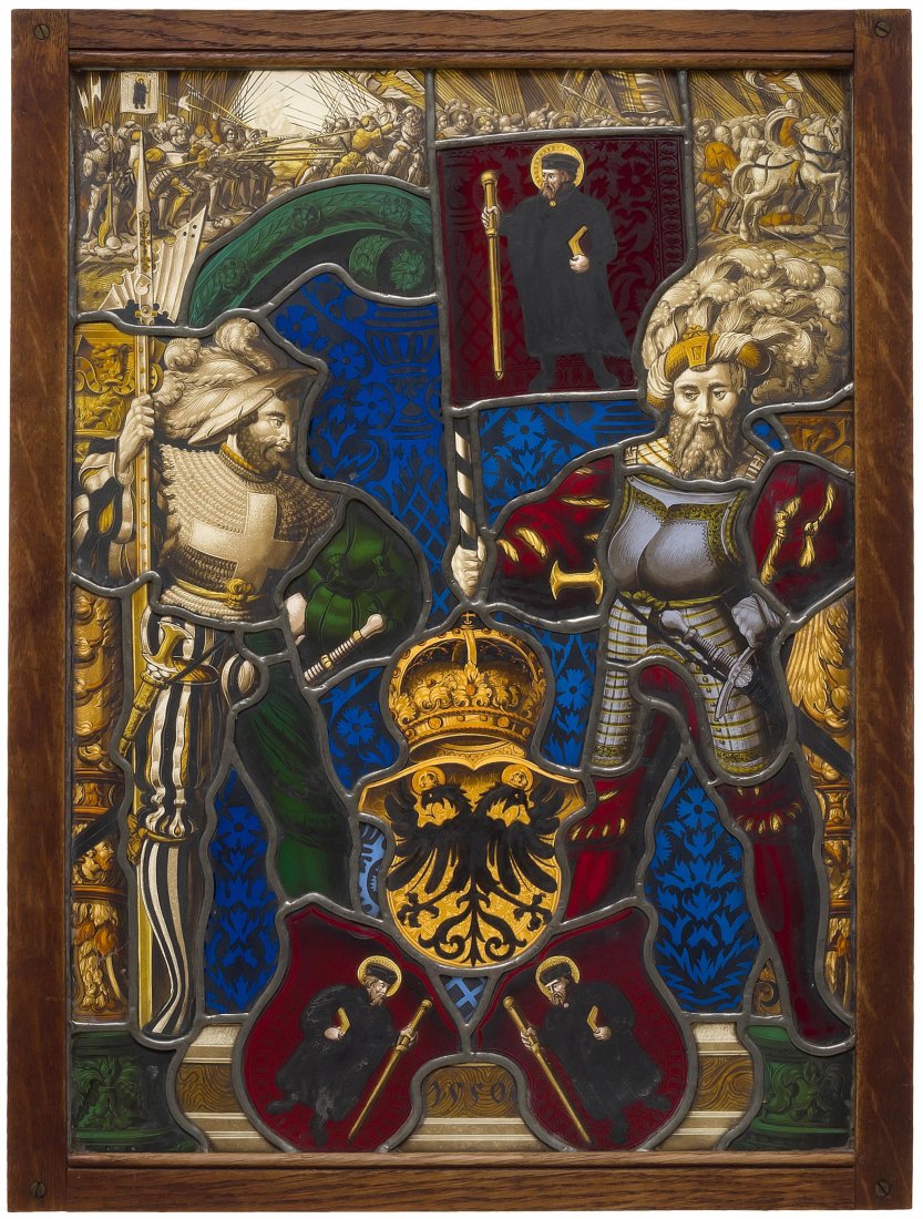 Standesscheibe "Glarus 1550" Schweiz, Anfang 20.Jh., (1 of 1)