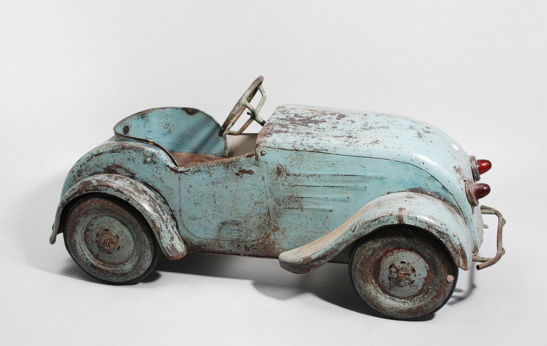 Kinder-Tretauto  USA, um 1930. Blech, hellblau (1 of 1)