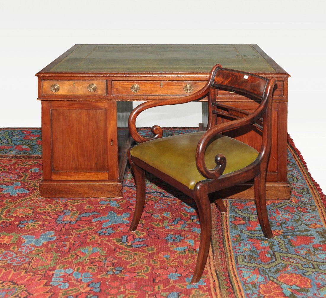 Partners Desk England E. 19.Jh. Mahagoni. Rechteckiges, (1 of 1)