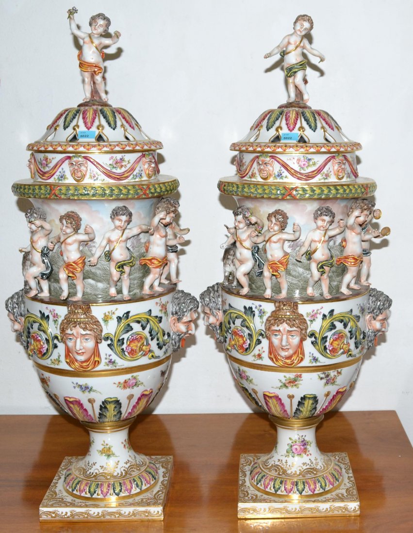 1 Paar grosse Deckelvasen Ende 19.Jh. (1 of 1)