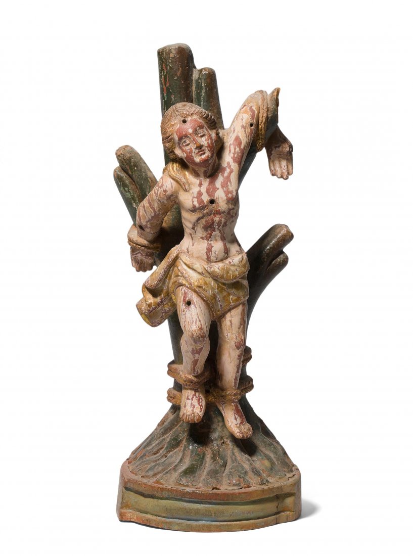 Hl. Sebastian Goa, Kolonialbarock. Holz geschnitzt und (1 of 1)