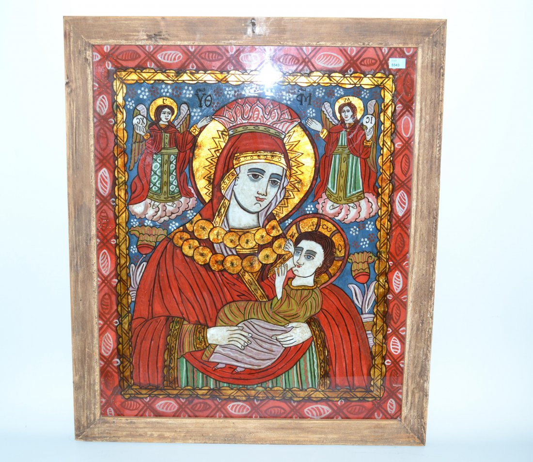 Grosse Hinterglasikone Rumänien, 1970-er Jahre, (1 of 1)