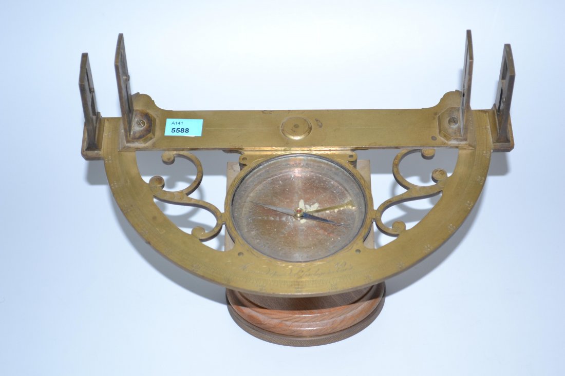 Graphometer Frankreich, 19.Jh. Messing. Bezeichnet (1 of 1)