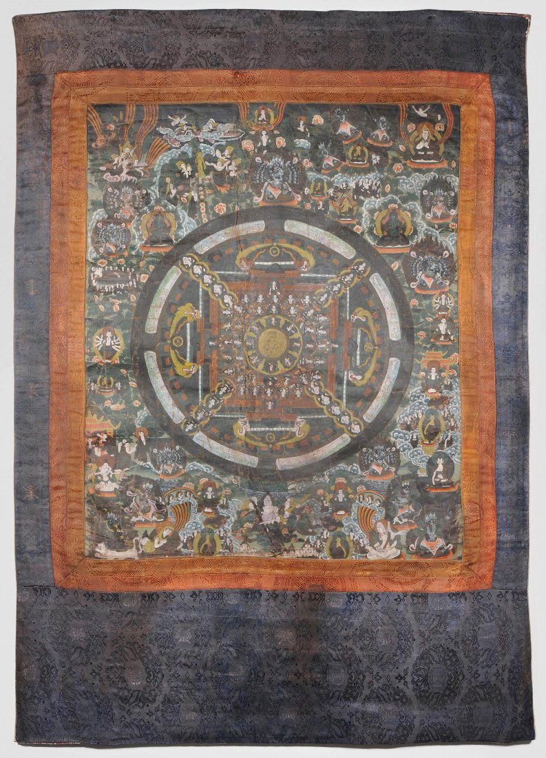 Mandala-Thangka Tibet, wohl 18.Jh. Farbe auf Leinwand. (1 of 1)