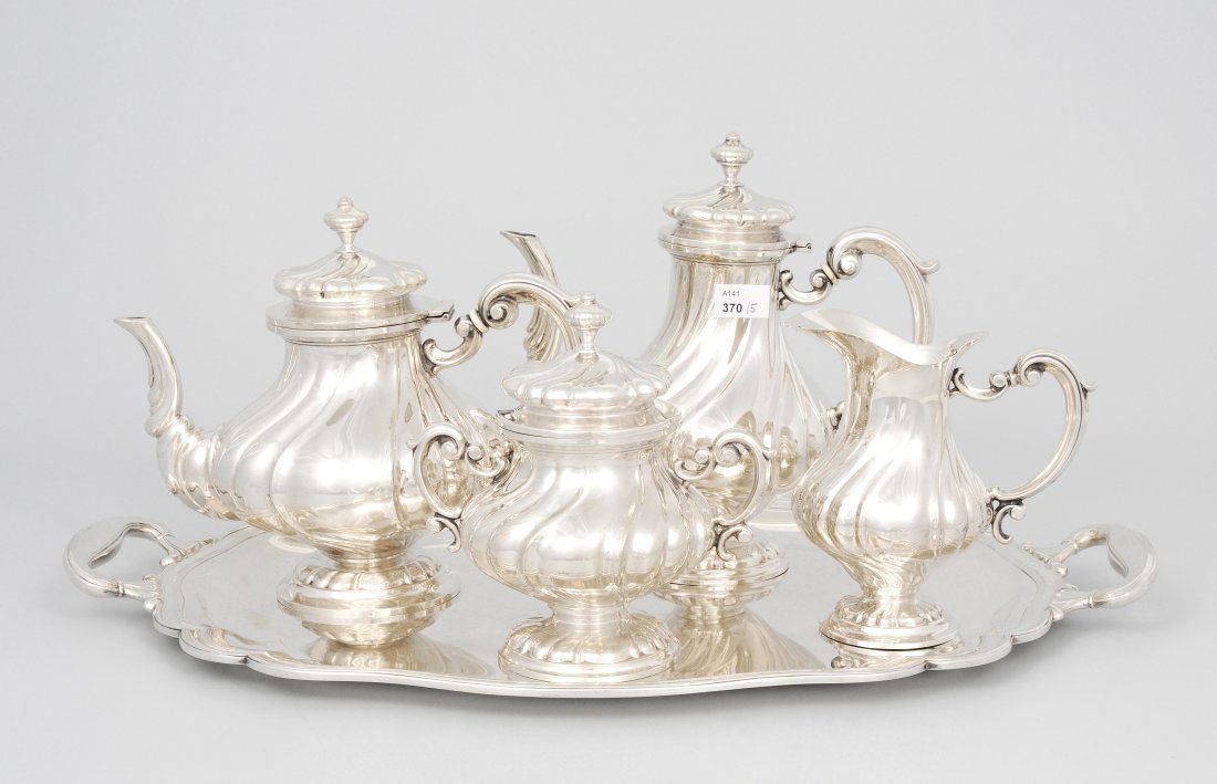 Kaffee-/Teeservice Italien, 20.Jh. Silber. Rundform (1 of 1)