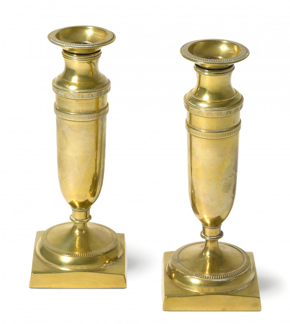 1 Paar Kerzenstcke Frankreich, Anfang 19.Jh. Bronze (1 of 1)