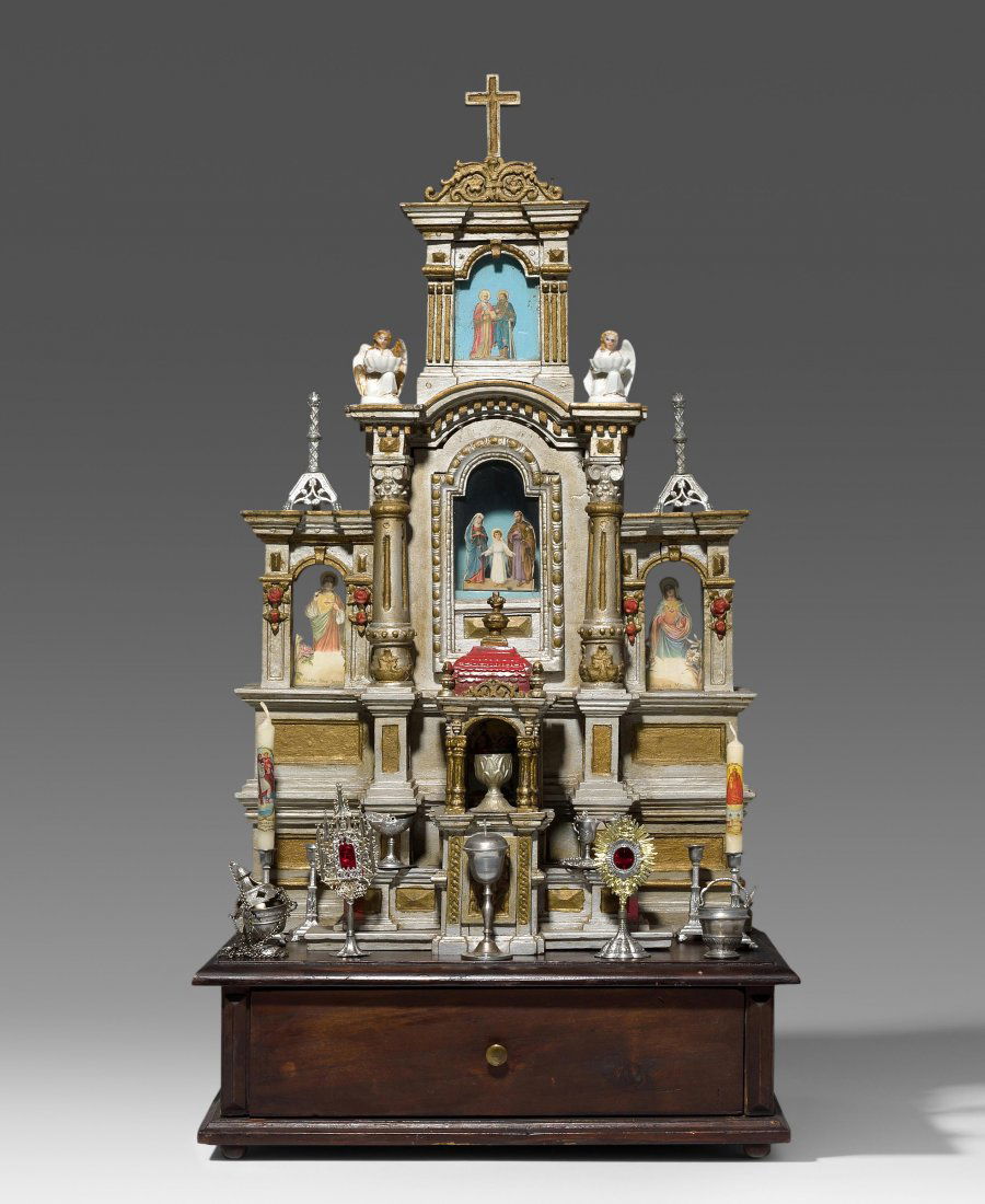 Kleiner Hausaltar Barock-Stil, Ende 19.Jh. Holz (1 of 1)
