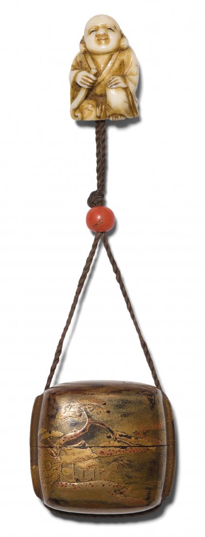 Kleiner Inro Japan, Ende 19.Jh. Einfachiger Inro mit (1 of 1)