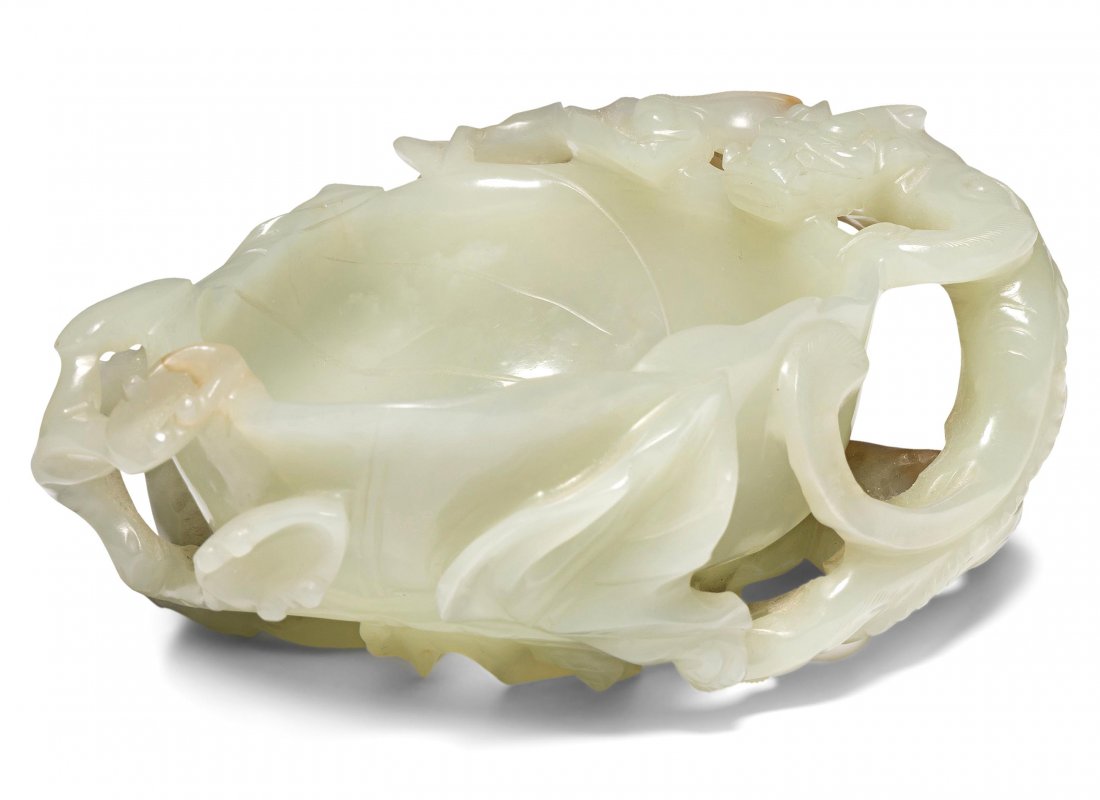 Zierschale China. Celadonfarbene Jade mit ockerfarbener (1 of 9)