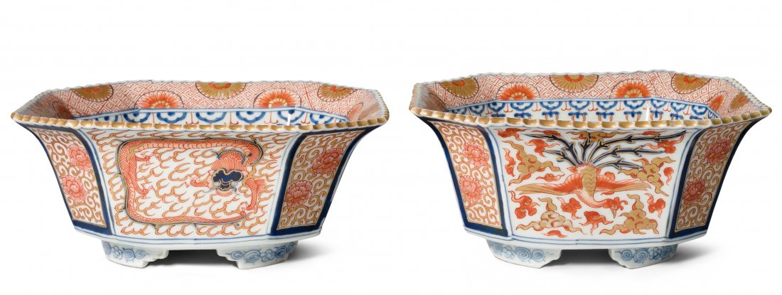 1 Paar Schalen China, 18.Jh. Chinese Imari. Porzellan. (1 of 1)