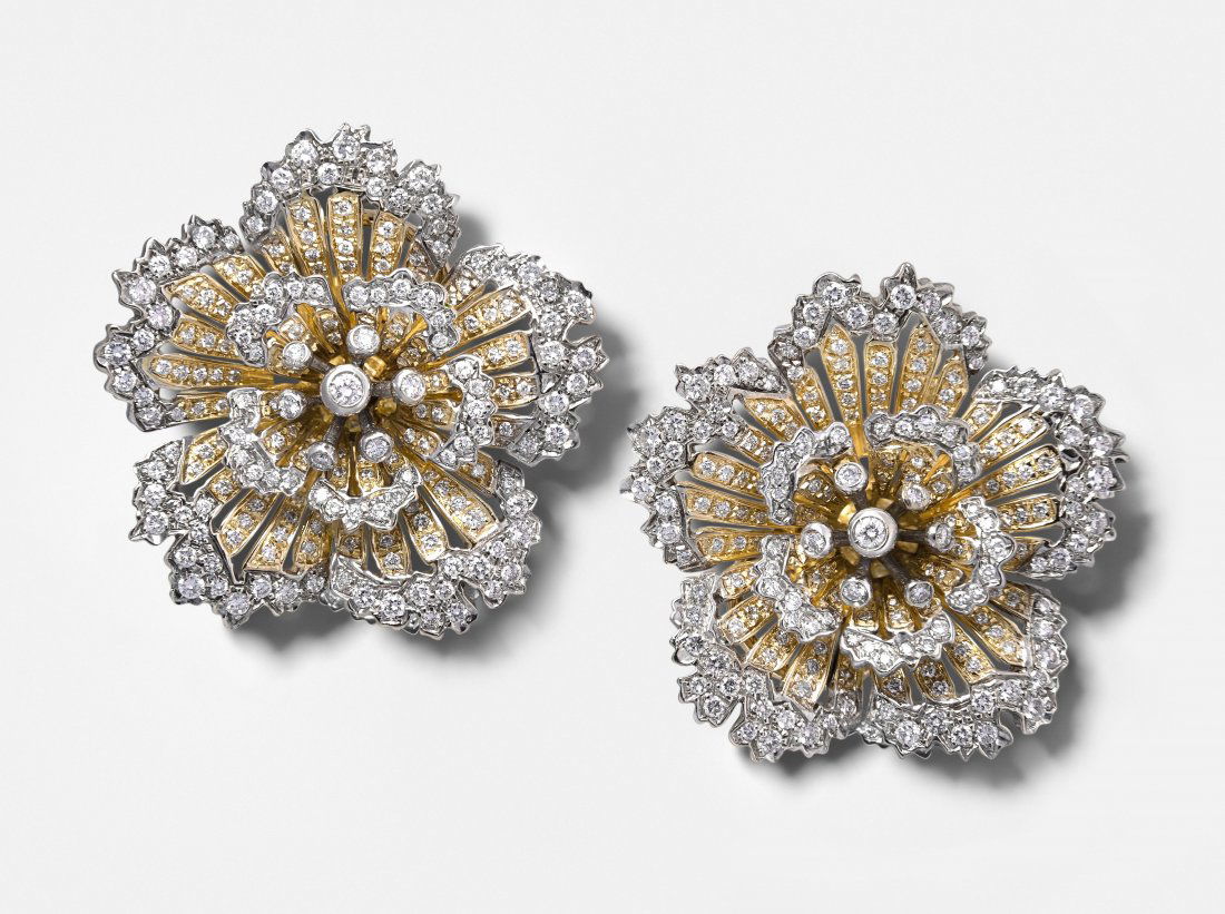 Brillant-Ohrclips 750 Gelb- und Weissgold. Sehr (1 of 1)