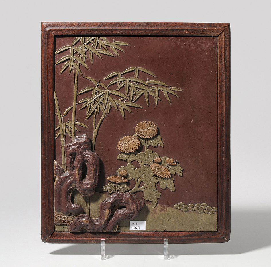 Reliefbild China, 19.Jh. Speckstein, geschnitzt. (1 of 1)