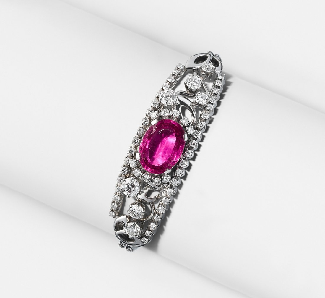Turmalin-Diamant-Bracelet 750 Weissgold. 1 rund fac. (1 of 1)