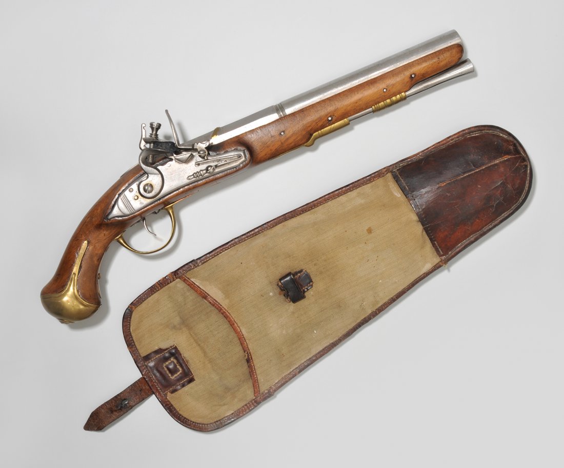 Steinschlosspistole Deutsch, 18.Jh. Rundlauf, Kal. (1 of 1)