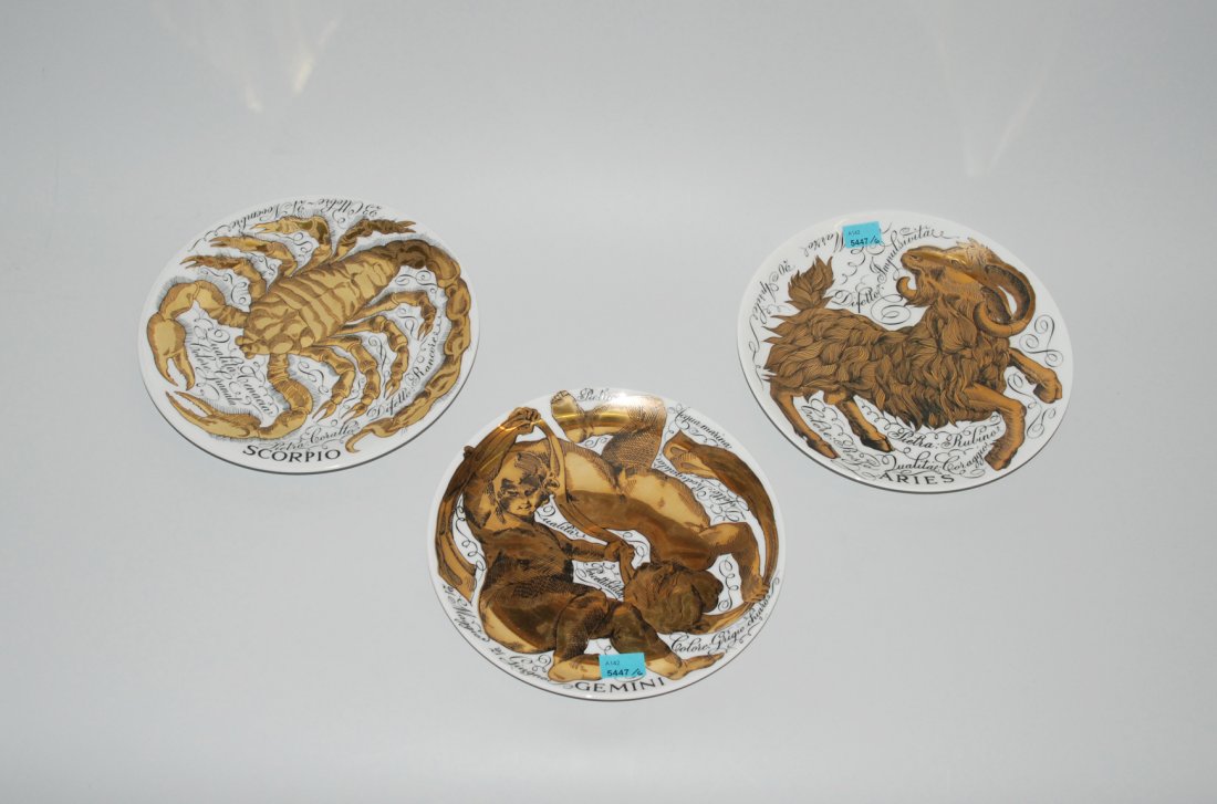 Lot: 6 Piero Fornasetti-Teller Mailand, 1964–1973. Aus (1 of 2)