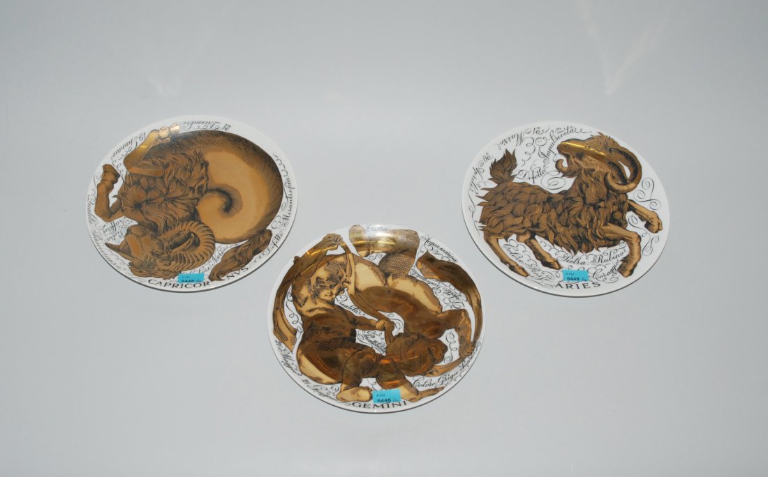 Lot: 6 Piero Fornasetti-Teller   Mailand, 1964–1973. (1 of 2)