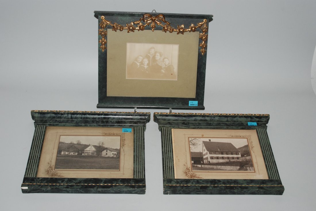 Lot: 3 Bilderrahmen Louis XVI-Stil. Holz, polychrom (1 of 1)