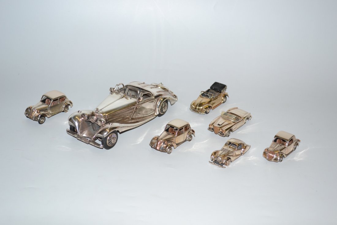Lot: 7 Modellautos 20.Jh. Silber/versilbert. Diverse (1 of 1)