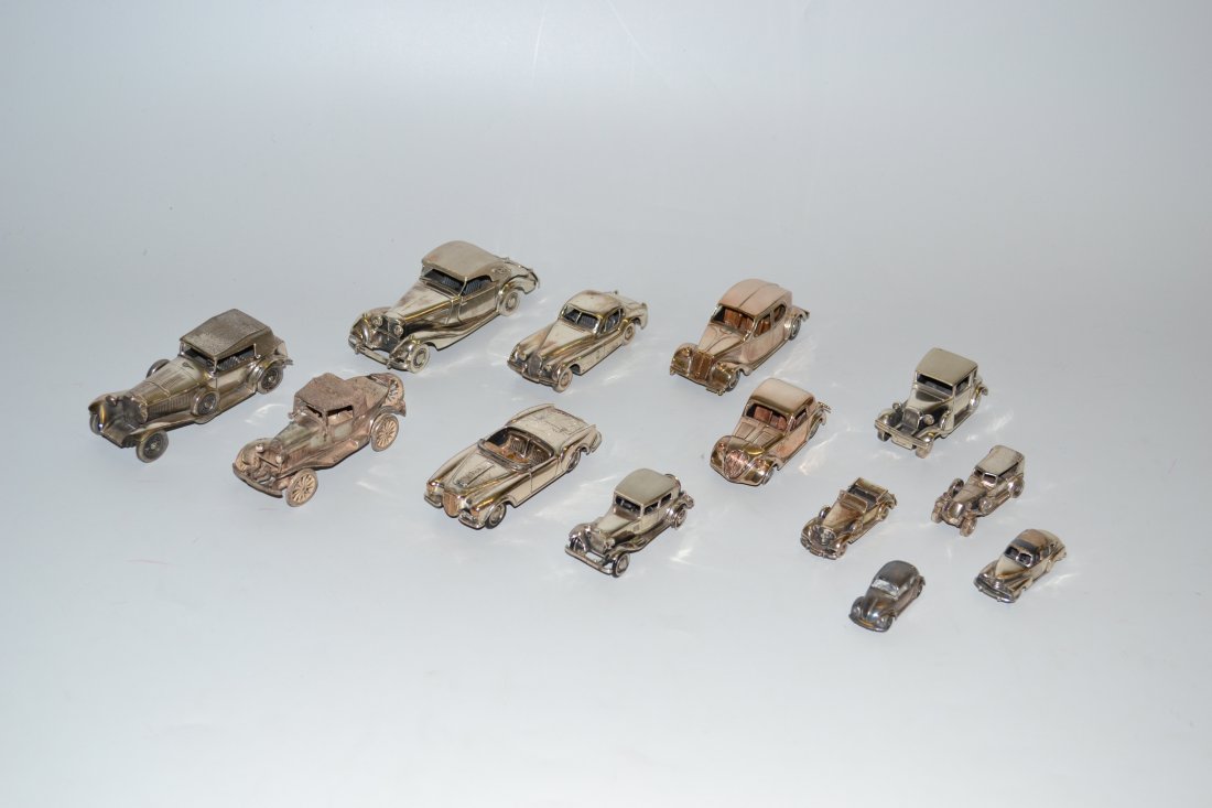 Lot: 13 Modellautos 20.Jh. Silber/versilbert. Diverse (1 of 1)