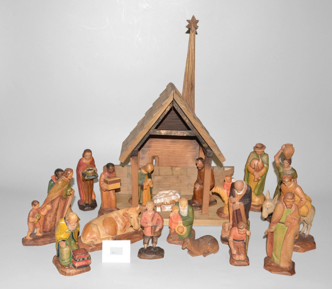 Lot: Krippenfiguren Alpenlndisch, 20.Jh. Holz (1 of 1)