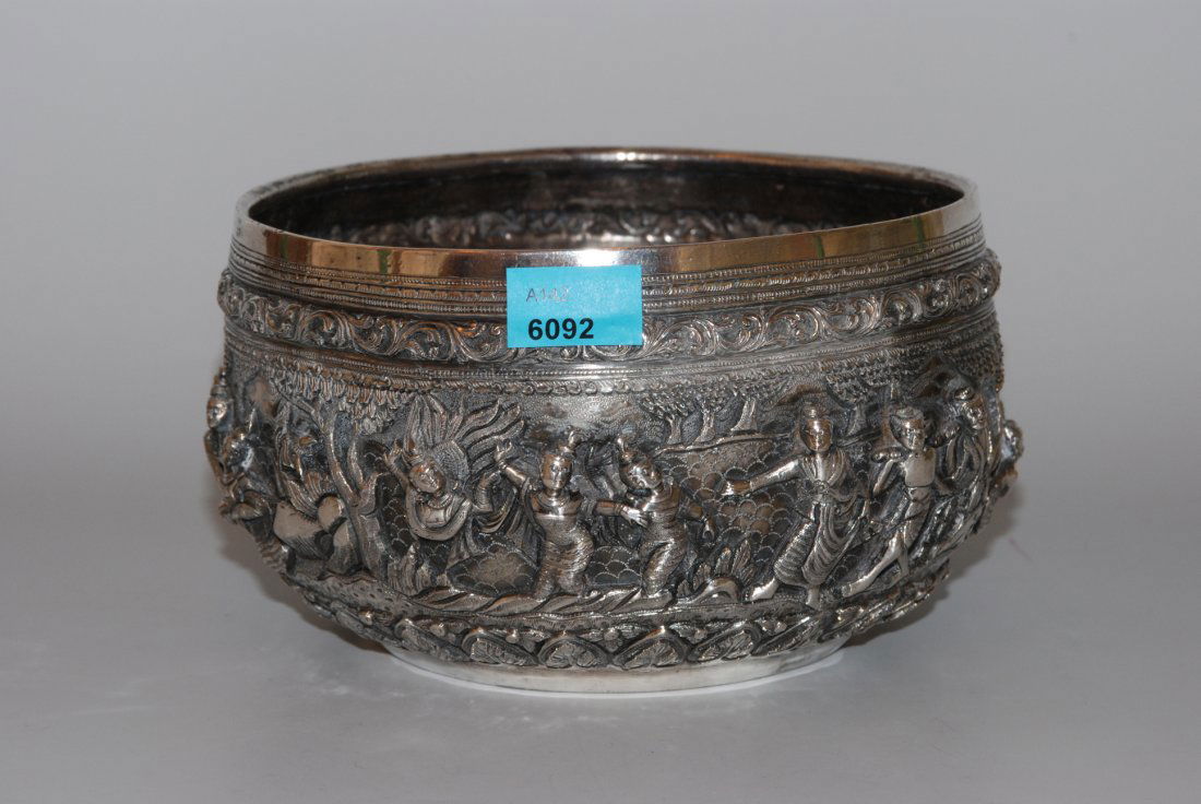 Silberschale Burma, 20.Jh. Silber. Bauchige Schale mit (1 of 1)