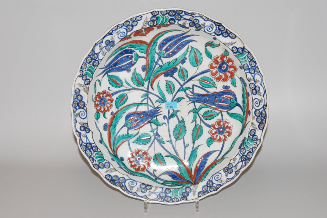 Iznik-Stil Platte Trkei, um 1900. Fayence. Leicht (1 of 1)