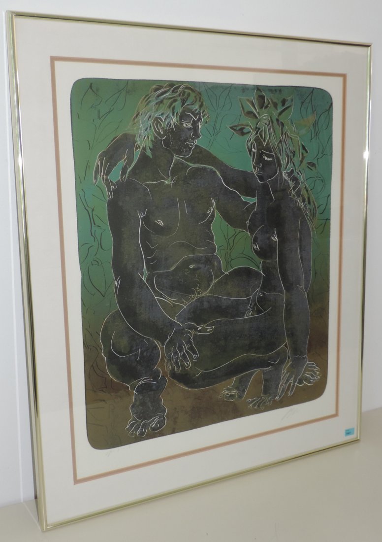 Erni, Hans (Luzern 1909–2015 Luzern) "Erde". 1978.: Erni, Hans (Luzern 1909–2015 Luzern) "Erde". 1978. Farblithographie. epr. d'art. Unten rechts signiert. Lichtmass 64x52 cm. Gerahmt.