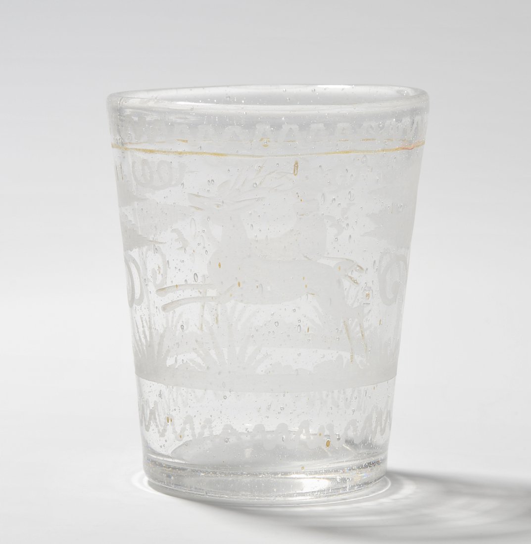 Becher 18.Jh. Alpenländisch. Farbloses Glas, umlaufende (1 of 1)