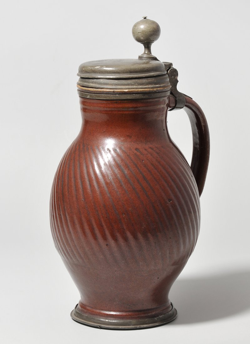 Krug (Melonenkrug) Zinndeckel dat. 1720. Braune (1 of 1)