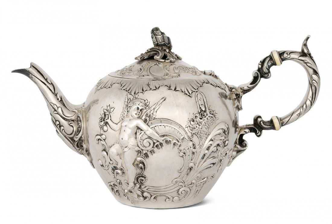 Teekanne Wien, Ende 19.Jh. Silber. Meistermarke FR. (1 of 1)