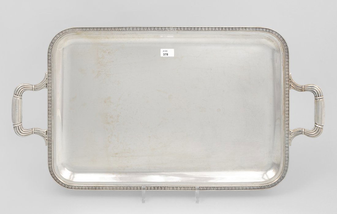 Henkeltablett Italien, 20.Jh. Silber. Gerundete (1 of 1)