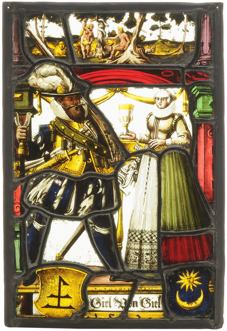 Willkommscheibe Deutsch, 19.Jh., in der Art des 17.Jhs. (1 of 1)