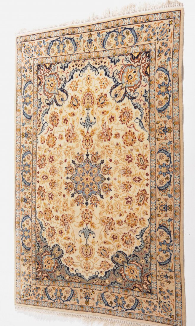 Isfahan Z-Iran, um 1970. Feine Knüpfung auf seidener (1 of 7)