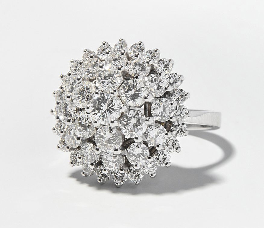 Brillant-Ring 750 Weissgold. Runder, terrassenförmig (1 of 1)