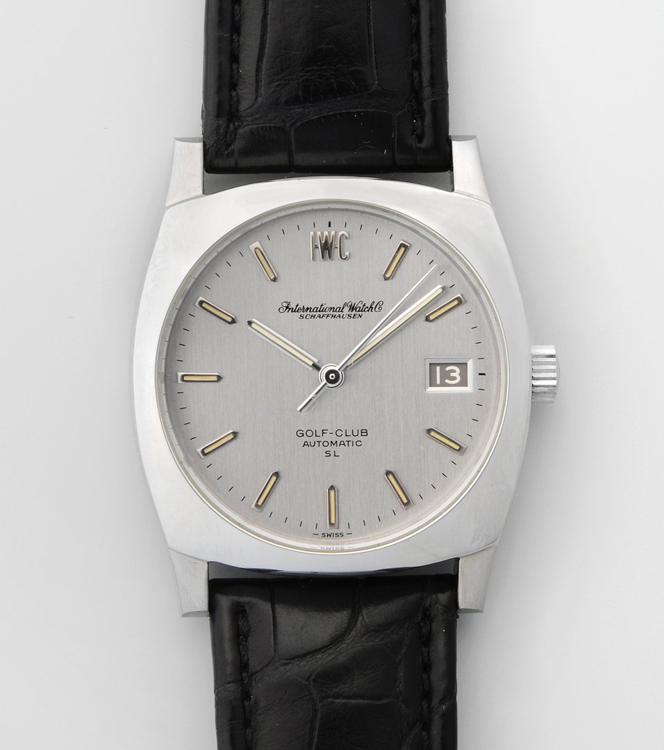 IWC Runde, automatische Herrenarmbanduhr ca.1976 in: IWC Runde, automatische Herrenarmbanduhr ca.1976 in Stahlgehäuse. Boden verschraubt, Kaliber 8541, Gehäusenummer 2197182, Referenznummer 1829, D 34 mm. Silberfarbenes Zifferblatt mit aufgesetzten, s