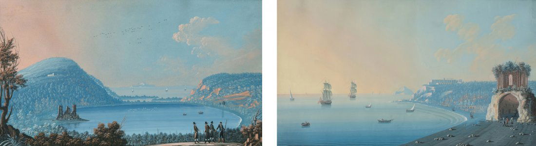 Anonym, um 1850 Zwei Ansichten der Pozzuoli-Küste: (1 of 3)