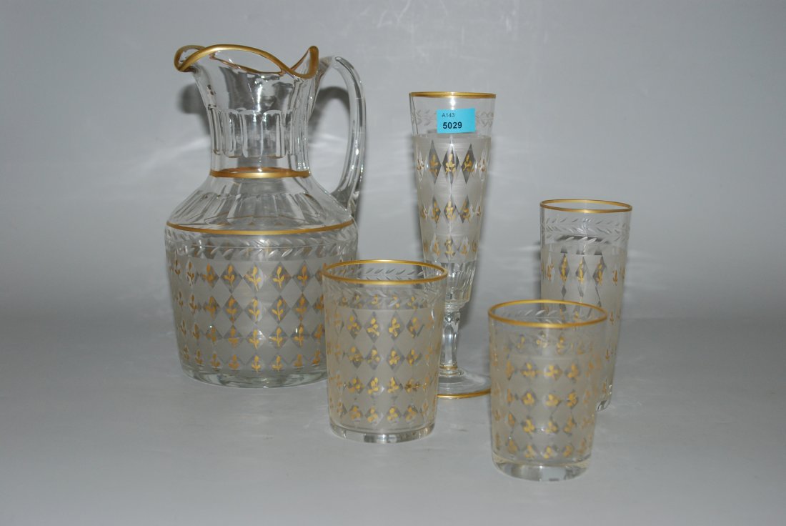 Gläserservice Um/nach 1900. Farbloses Glas, mattierter (1 of 1)