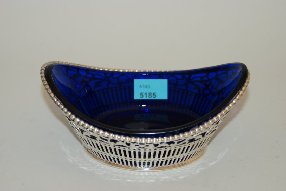 Kleine Korbschale Italien, 20.Jh. Silber/Glas. (1 of 1)