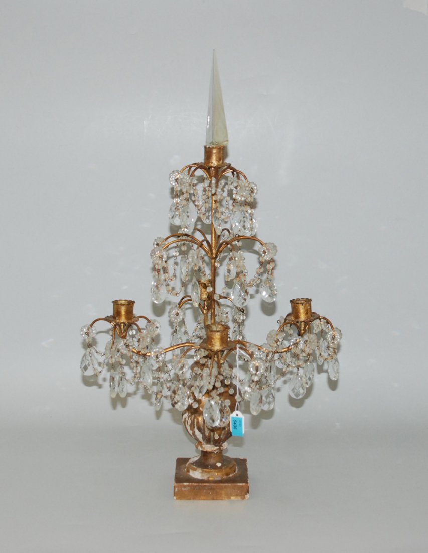 Altarleuchter Um 1900. Messing/Holz/Glas. 4-flammig. (1 of 1)