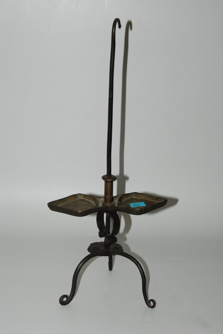 Talglampe Alpenländisch, 18.Jh. Schmiedeeisen. Rundstab (1 of 1)