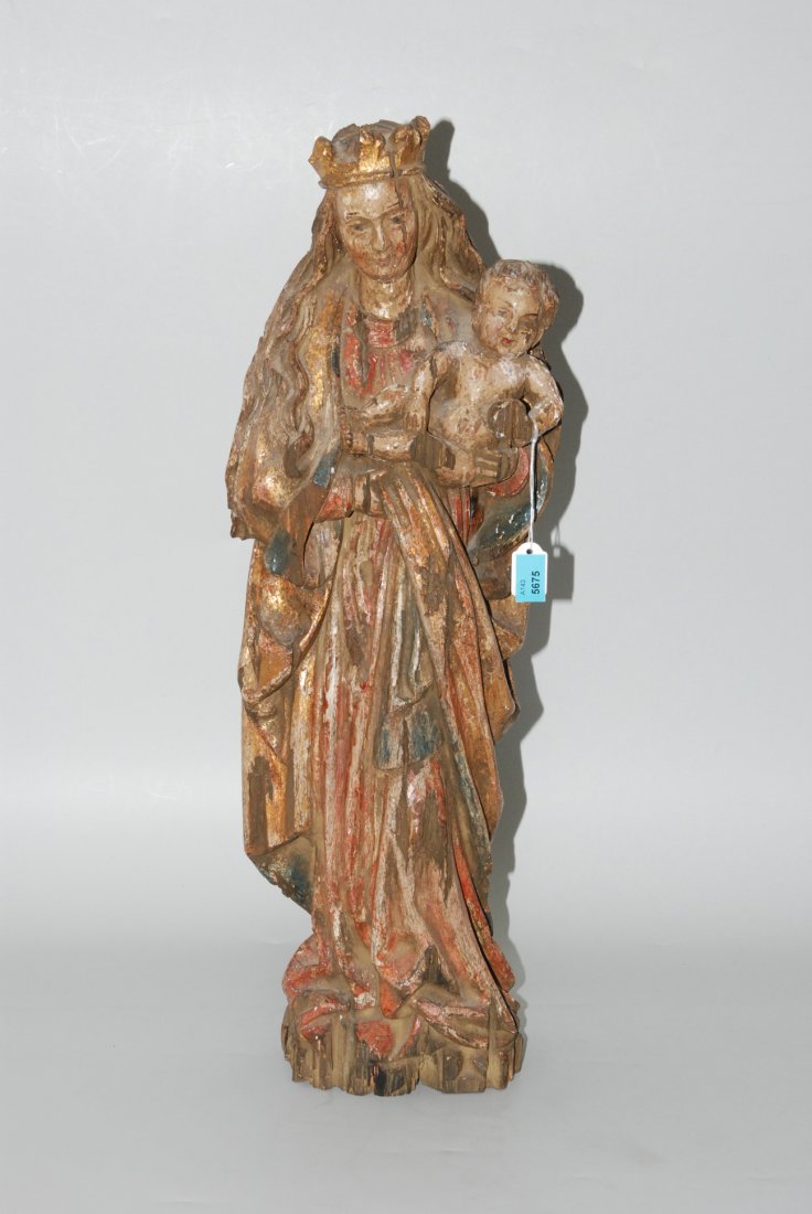 Heiligenfigur In der Art der Gotik. Holz, geschnitzt (1 of 1)